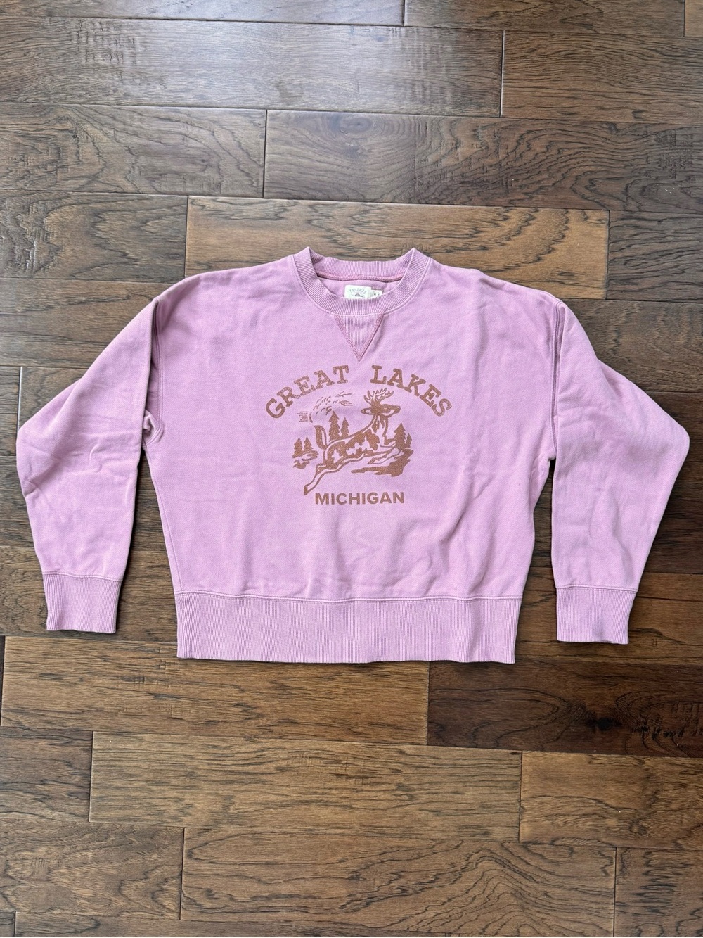 GUC Faherty Great Lakes Michigan Vintage Crewneck Sweatshirt - Nostalgia Rose